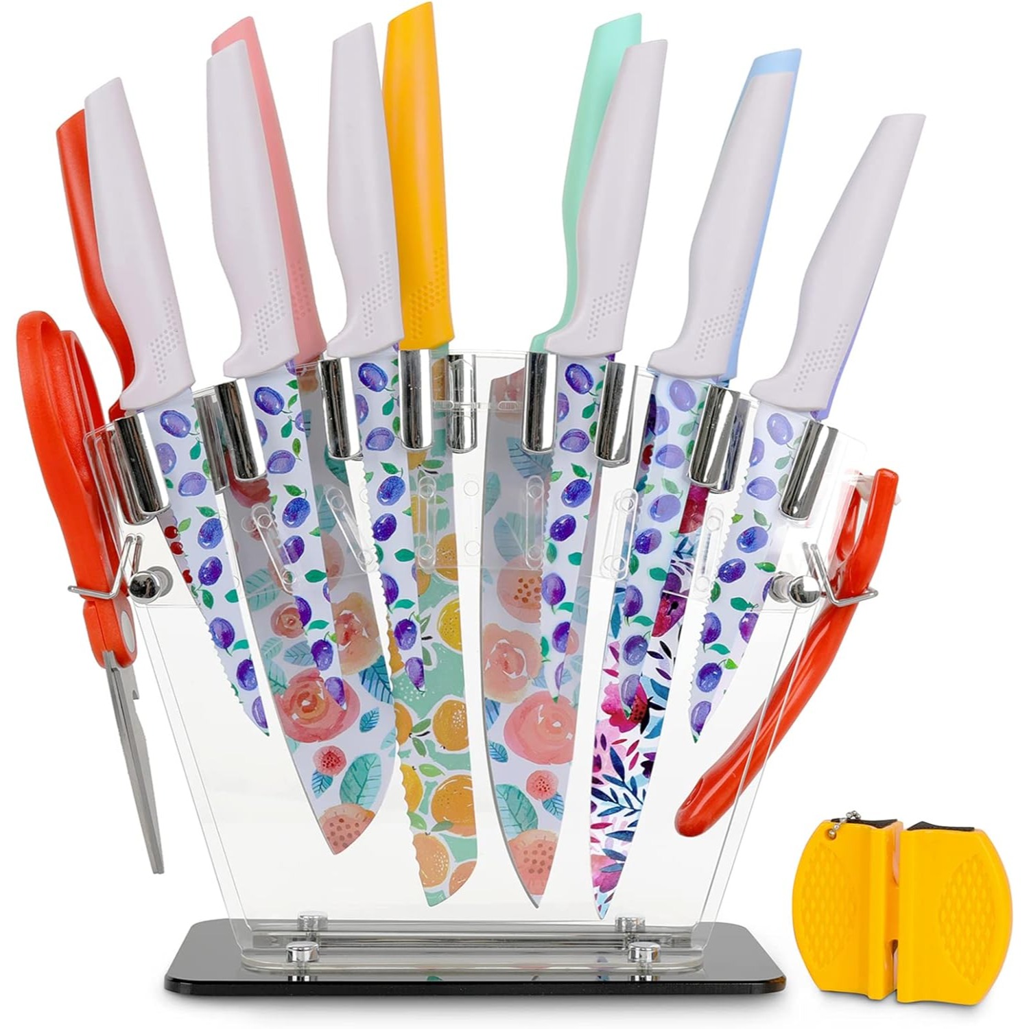 キッチンナイフ16点セット 包丁セット 刃物 キッチンナイフセット 花柄