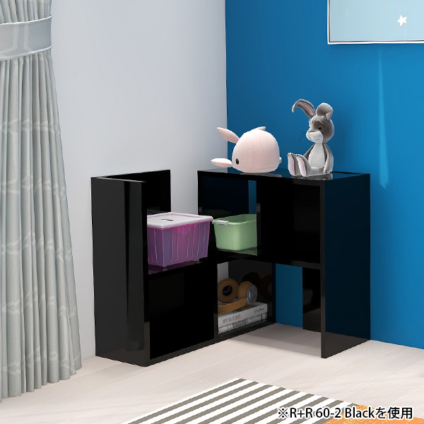 arne（アーネ） オープンラック 2段 黒 ディスプレイラック 完成品