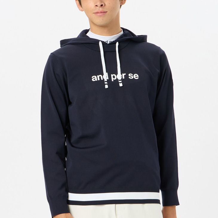 ◇超美品◇アンパスィ and per se メンズパーカー M ネイビー ◇超美品