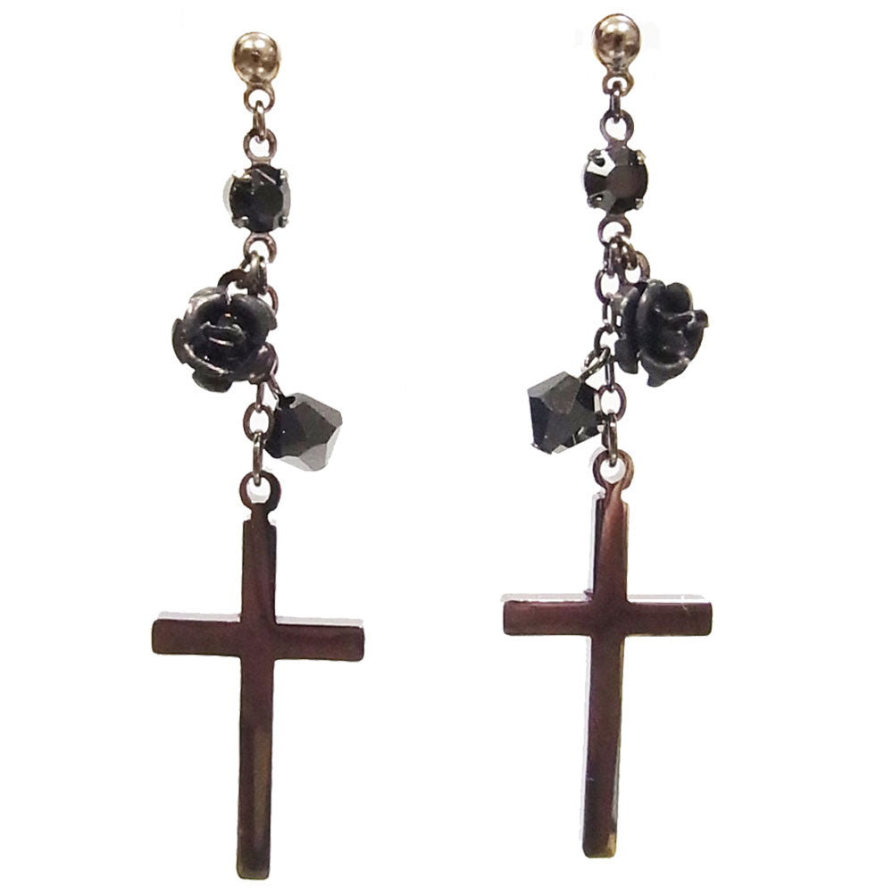 薔薇 十字架 ピアス ローズ クロス | ゴスロリ | ティアーズヘブン