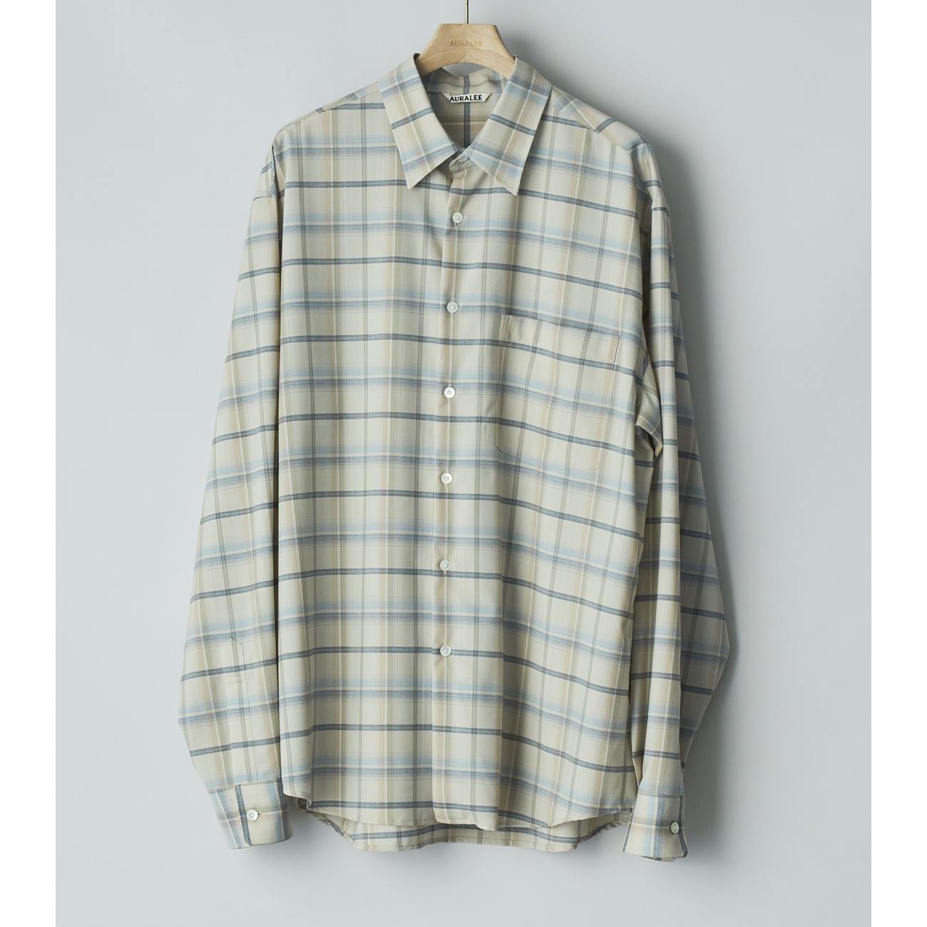 AURALEE / オーラリー | SUPER LIGHT WOOL CHECK SHIRT (メンズ