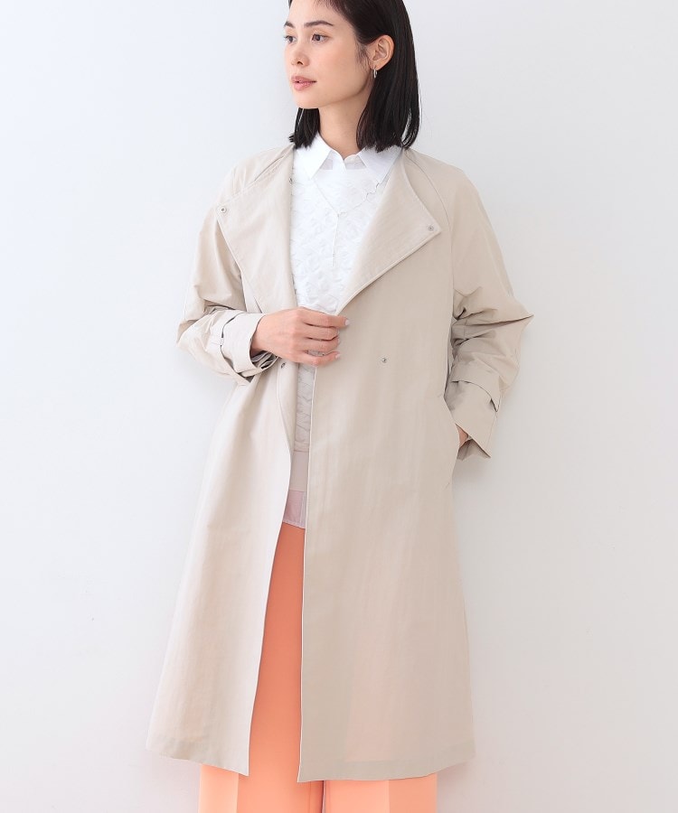 撥水／UVケア／軽量】トレンチ風ロングコート（トレンチコート