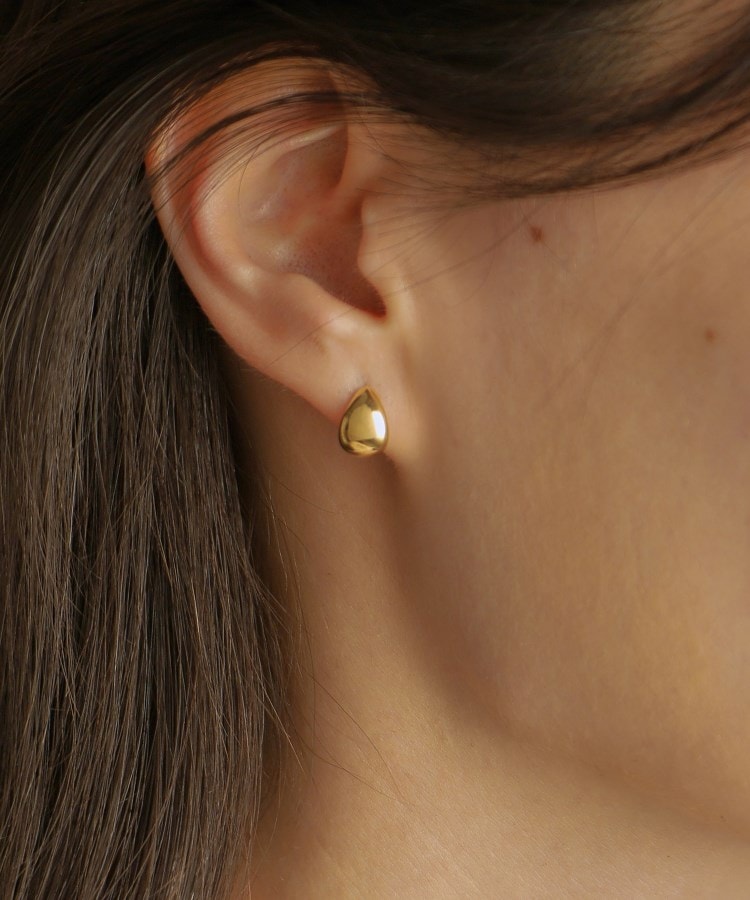 K18ペアシェイプフープ ワンタッチピアス（ピアス） | COCOSHNIK