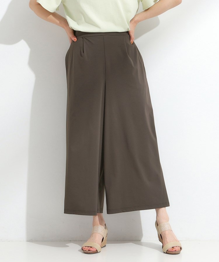 S-LL/ひんやり】さらさらストレッチ ガウチョパンツ（フルレングス