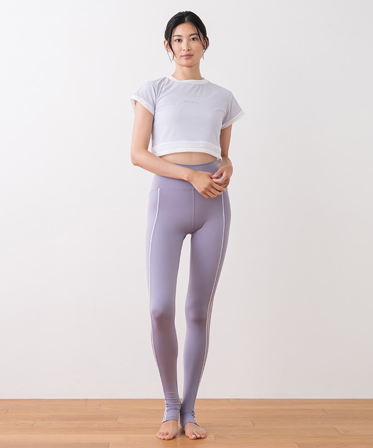 SUKALA】アクティブシアーカラークロップドTee(M・Lサイズ モーヴ