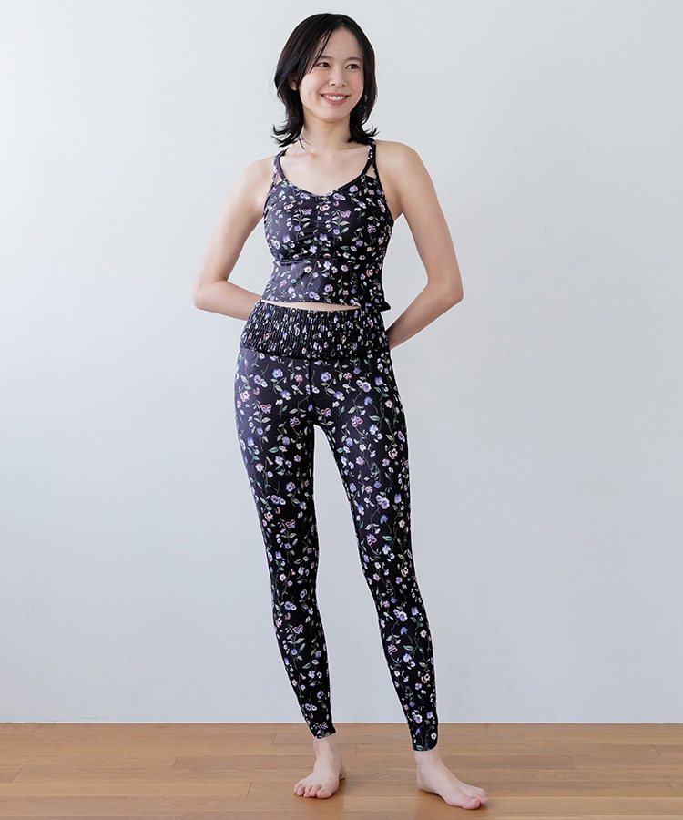 SUKALA】スプリングフラワーシャーリングレギンス(S・Mサイズ 忘れな草