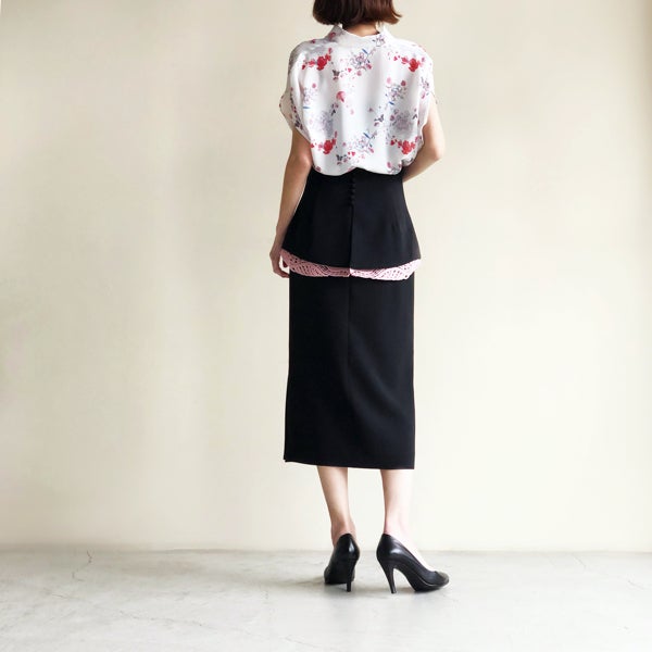 Embroidery Lace High-Waisted Peplum Skirt | Mame Kurogouchi CLARK