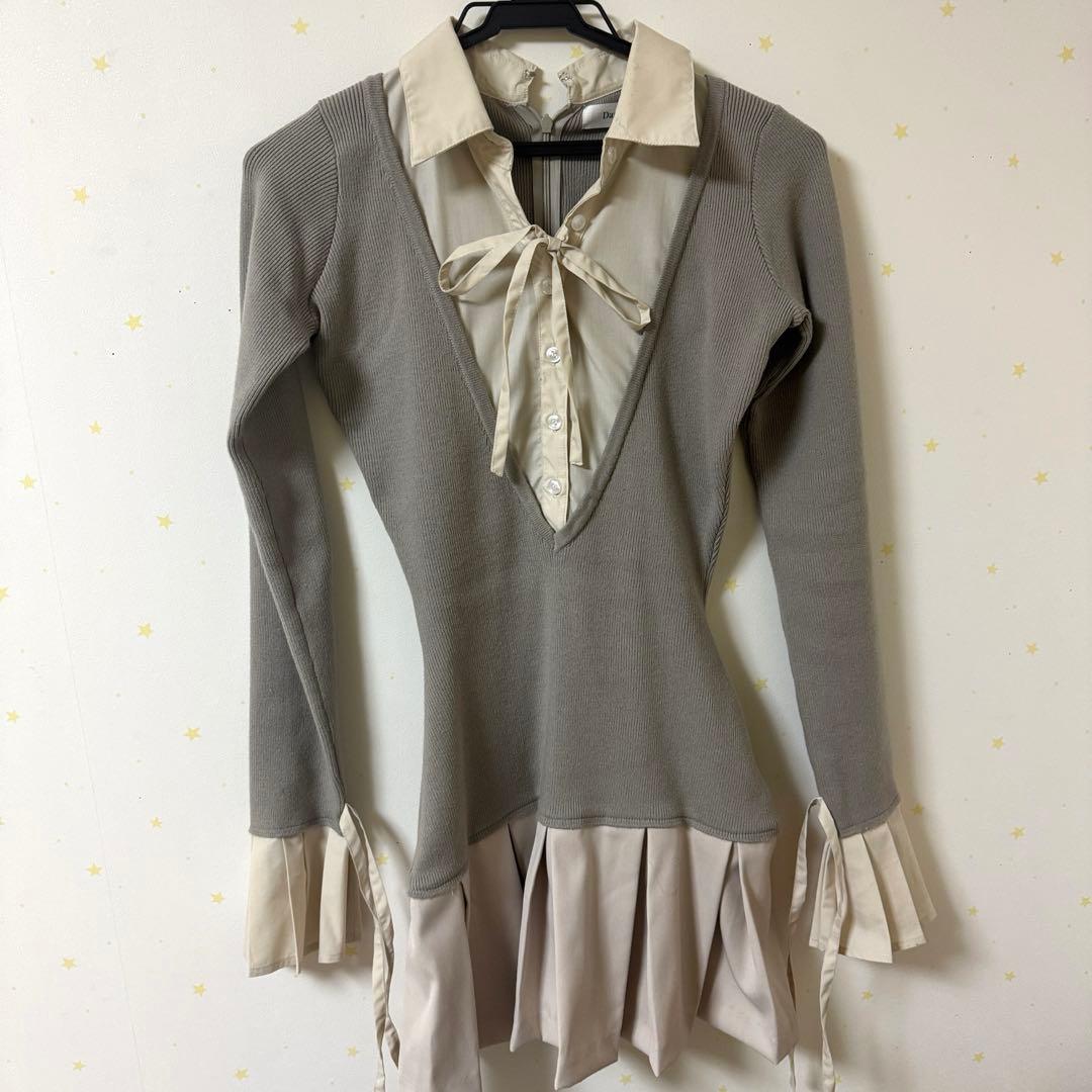 Darich シャツドッキングプリーツミニワンピース Free GRY - メルカリ