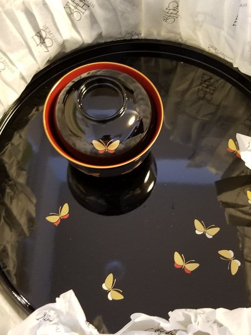 ハナエモリ漆お椀5客と盆セット Amazon.co.jp: お椀5客揃え森英恵 汁椀揃え HANAE MORIしっきシック