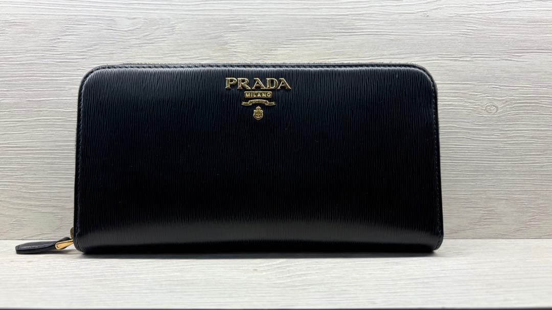 PRADA VITELLO MOVEＩブラック長財布 PRADA（プラダ） プラダ財布 ラウンドファスナー長財布 レディ−ス