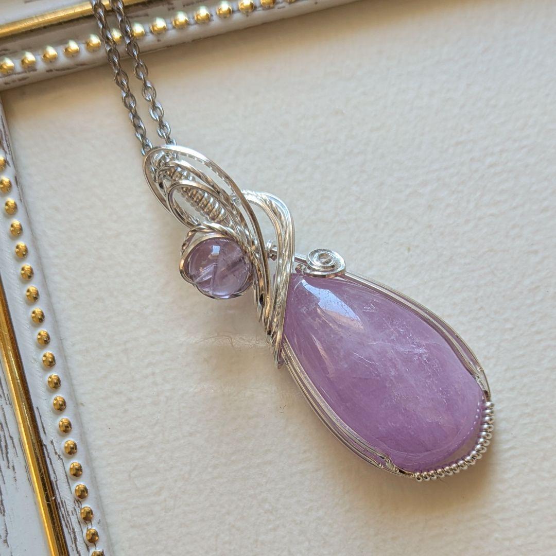 【専用】SFクンツァイト❅ワイヤーアートペンダントトップ他2点 一点物 K18（18金） クンツァイト 原石 ワイヤーアート ペンダント