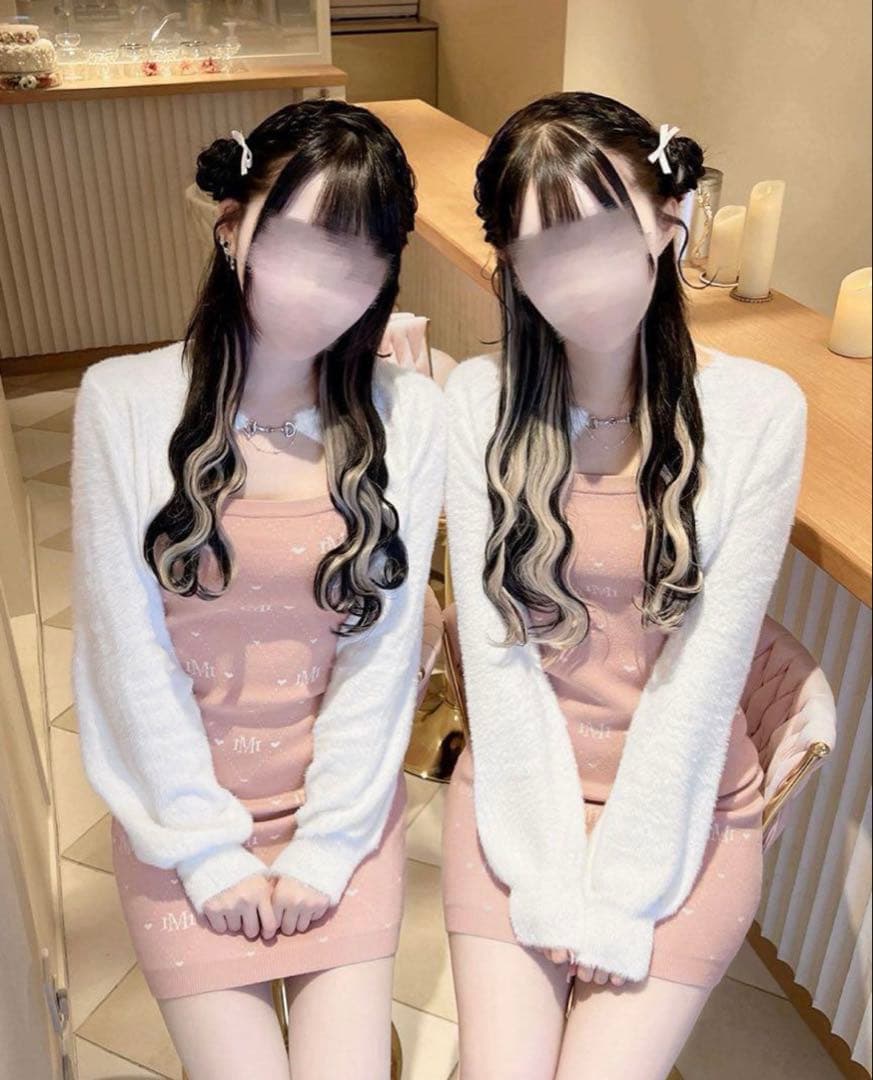 ミシェルマカロン モノグラムアンサンブル ミシェルマカロン M/Mモノグラムアンサンブルニットワンピース イモ