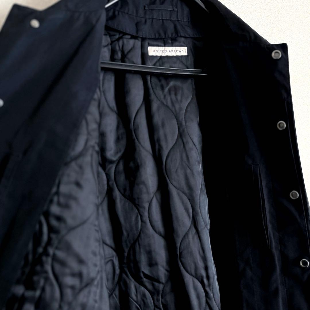 現行タグ】ユナイテッドアローズ ステンカラーコート L ネイビー