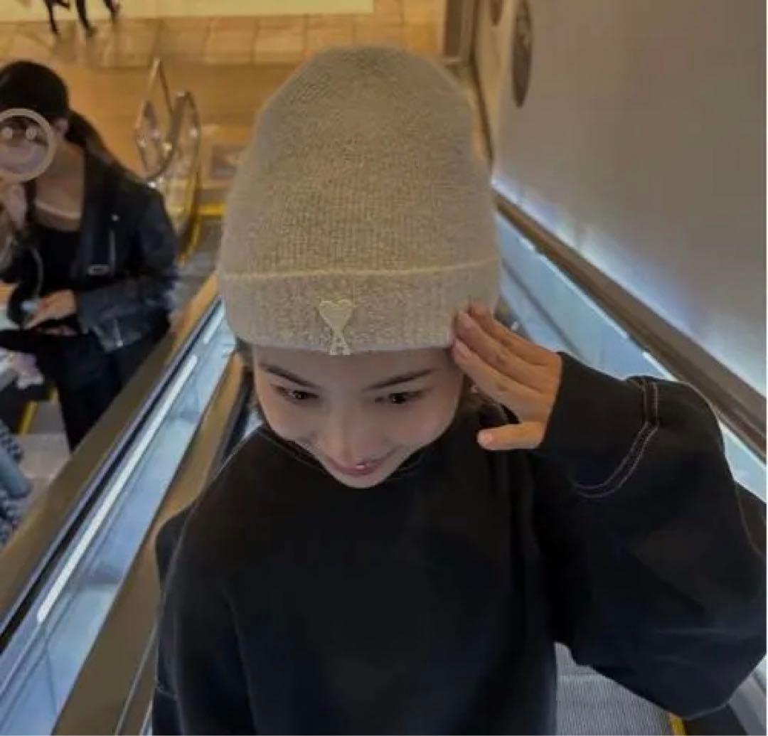 amiparis アミパリス ビーニー グレーニット帽 - メルカリ