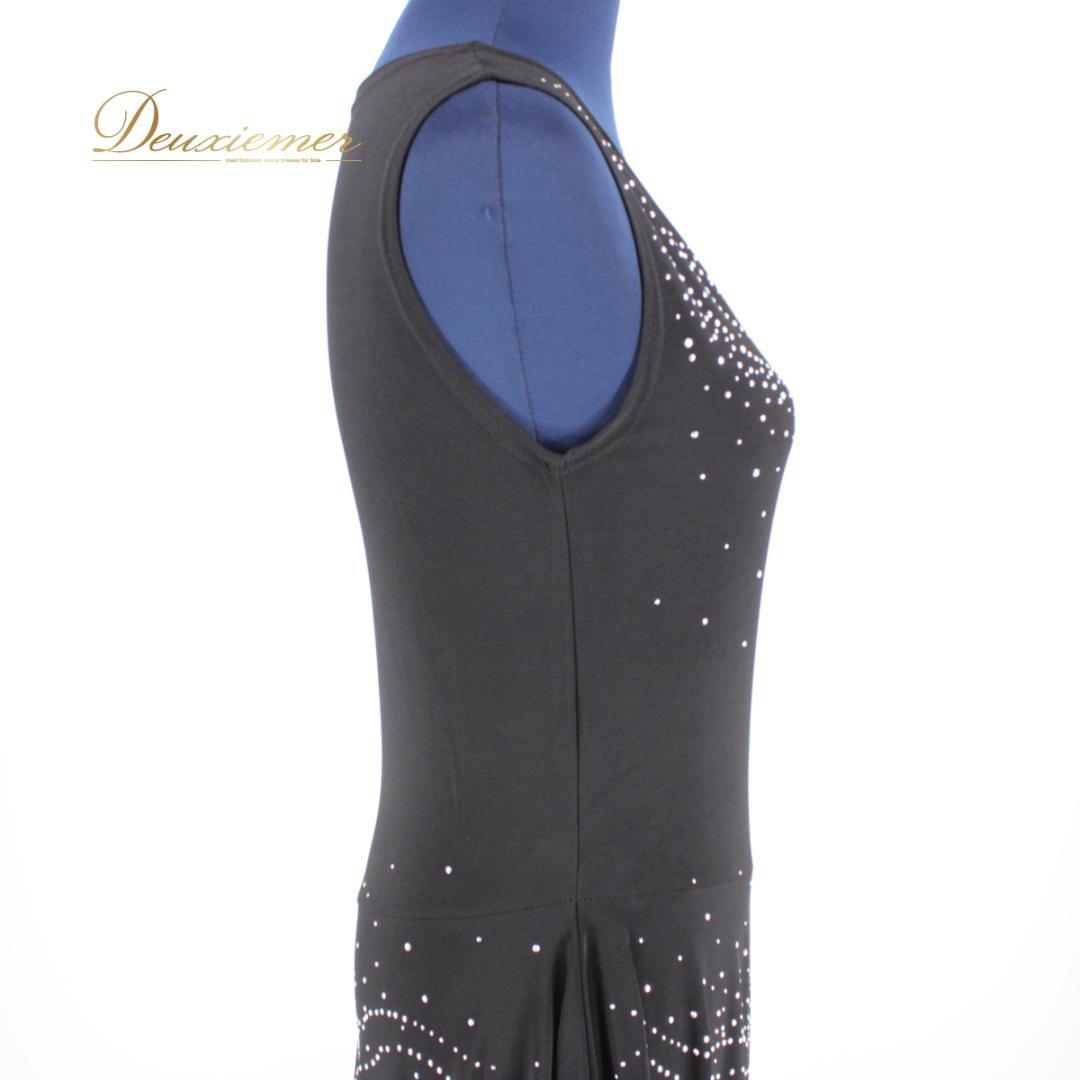 美品 社交ダンス衣装】ワンピース ドレス ICHIOKU 黒 ブラック 袖なし