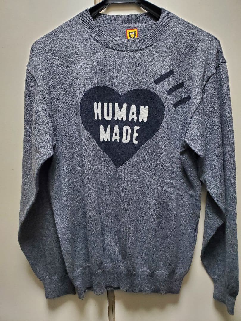 HUMAN MADE グレー ニットセーター HUMAN MADE（ヒューマンメード） ヒューマンメイド ×KAWS Knit Sweater