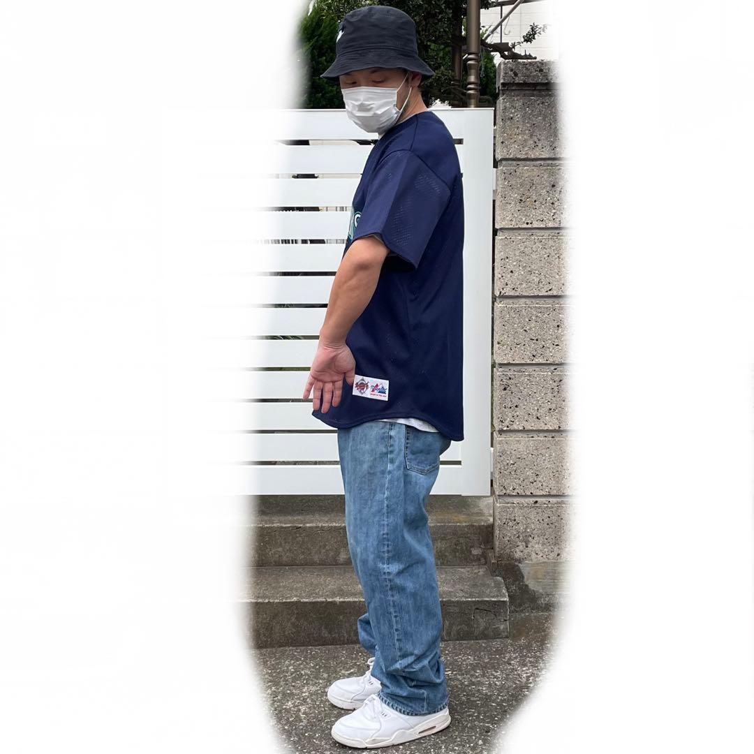 USA製90's Majestic シアトル マリナーズ 濃紺 古着ゲームシャツ