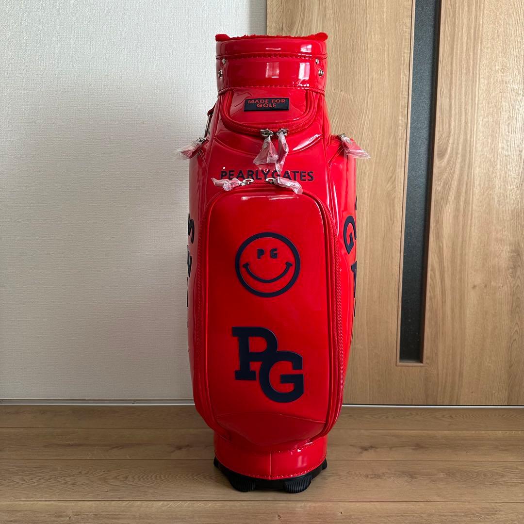 未使用 PEARLY GATES エナメル キャディバッグ レッド - メルカリ