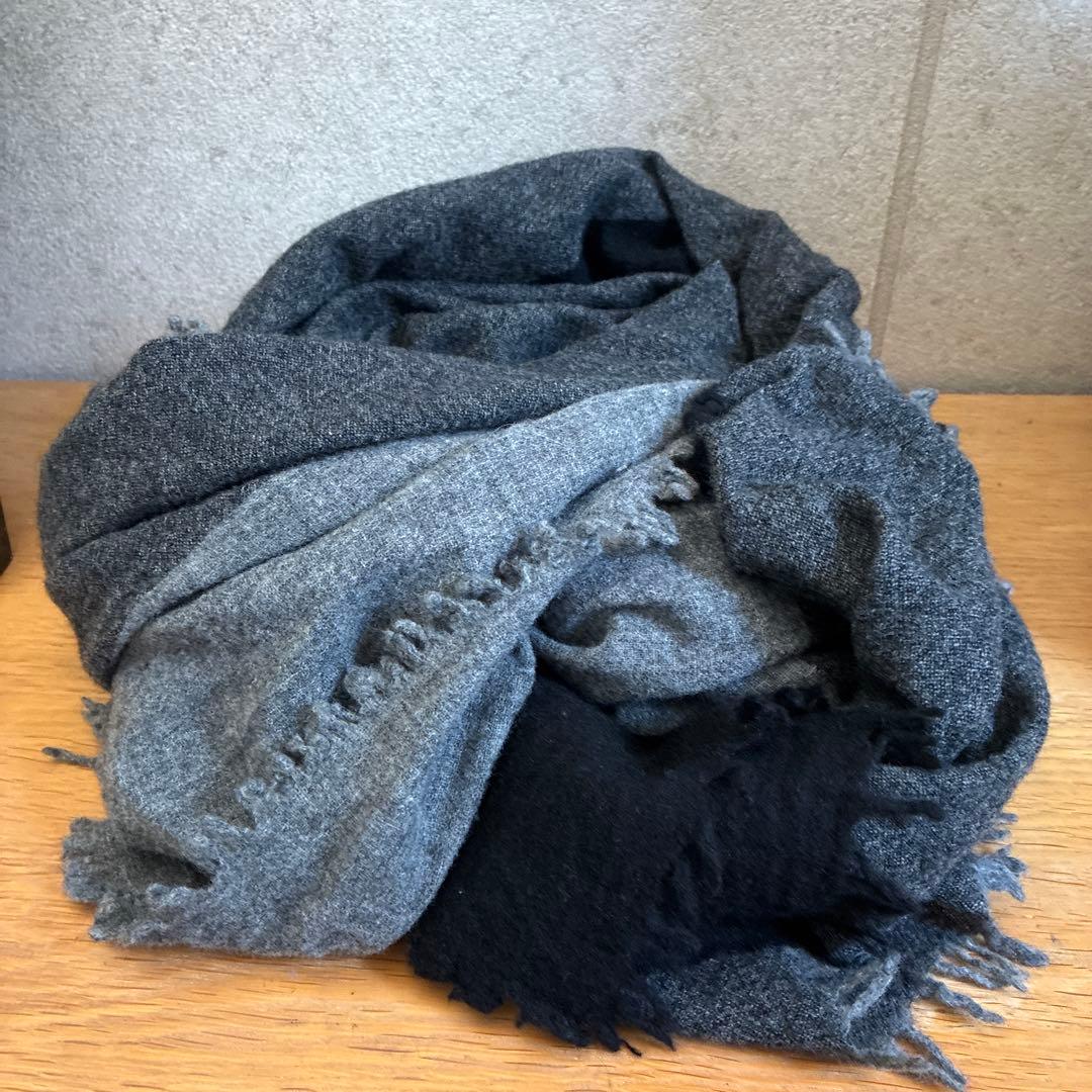 アソースメレ　ミックスカラーウール大判ストール ウールミックスストール 大判ストール オフホワイト モカ グレイ