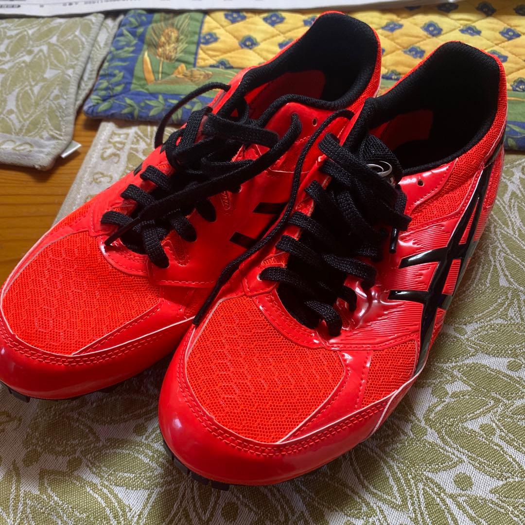 ASICS スパイクシューズ 25.5cm 赤