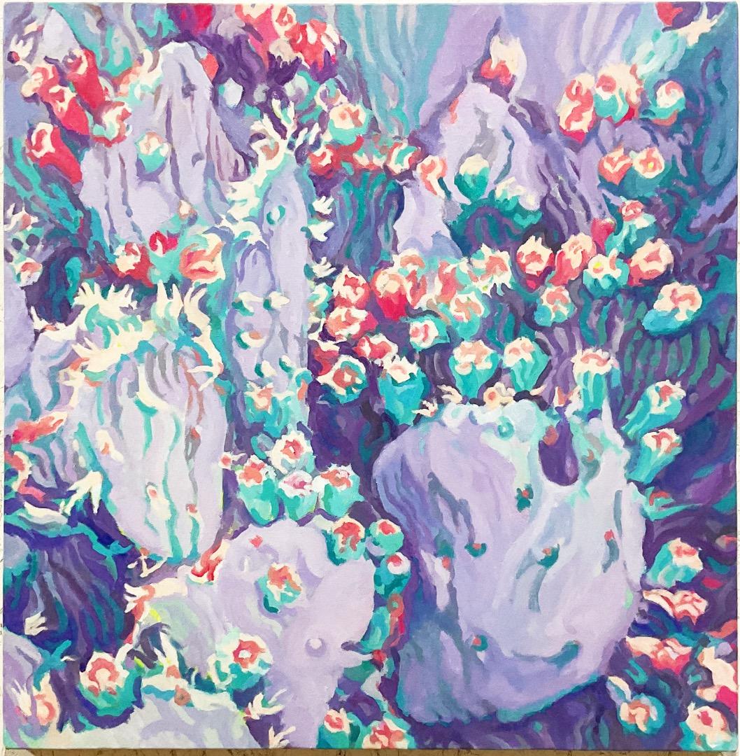 絵画 933 油絵/抽象画風/自然の造形/サボテン/さぼてん/S12号 cactus-nihonga-e1745143685395.jpg