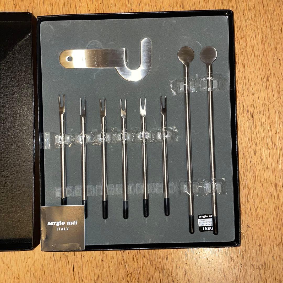 ポストモダン　sergio asti バーセット　レア Sergio Asti ICM Italy Red Boca Inox Stainless Espresso Set Mid