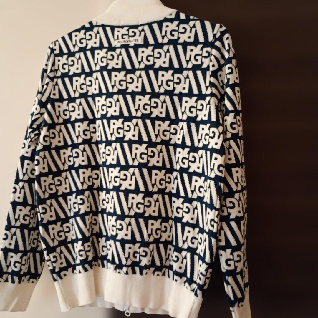 パーリーゲイツレディースPG ロゴパターン ジップアップセーターサイズ0