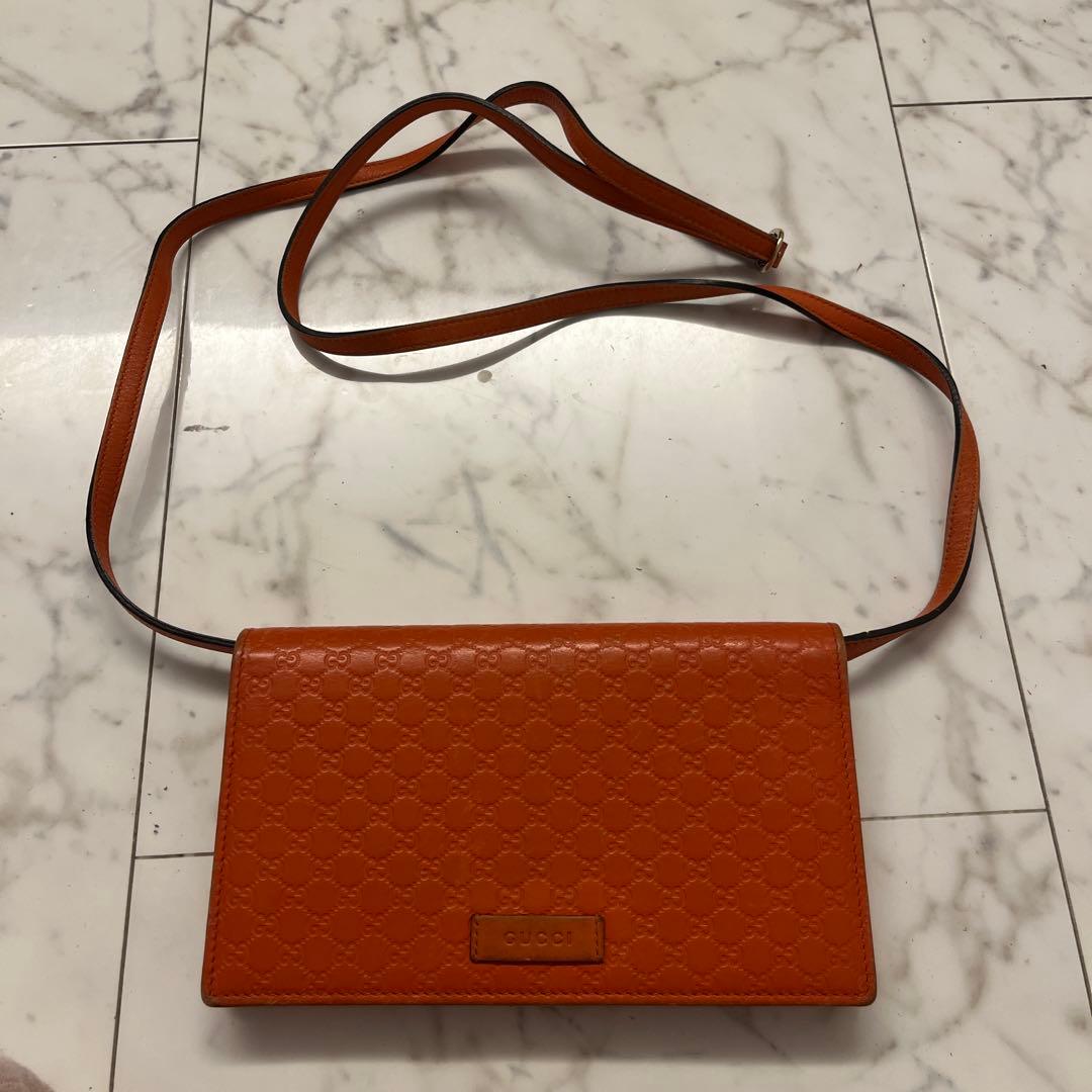 GUCCI オレンジ キルティング 長財布ショルダー付き グッチ GUCCI 財布 （オレンジ） -靴＆ファッション通販 ロコンド