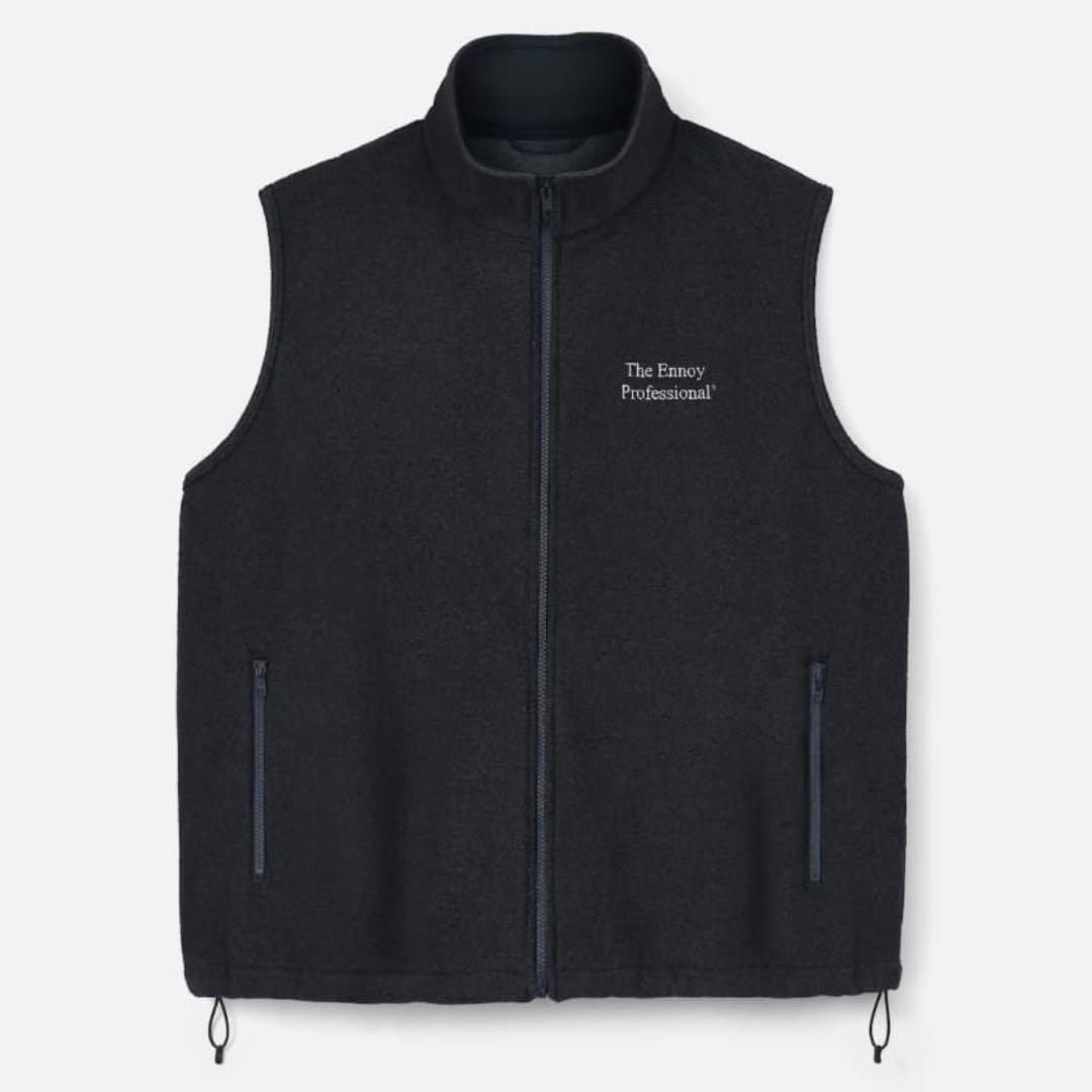 ennoy PROFESSIONAL FLEECE VEST ブラック M ENNOYの新作フリースベスト&ジャケットが各3カラーで抽選開始