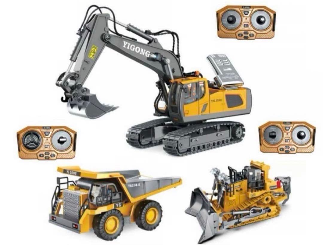 3点セット　ラジコン　工事　建設　車両　ショベルカー　ブルドーザー　ダンプカー Amazon.co.jp: 3点セット ラジコン 工事 建設 車両 ショベルカー