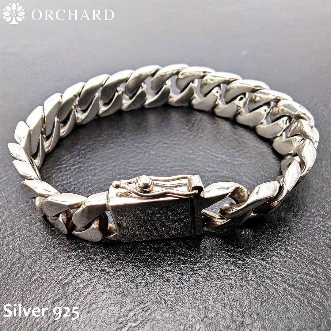 匿名配送/シルバー925/ブレスレット/マイアミキューバン/喜平/22cm b182-1.jpg