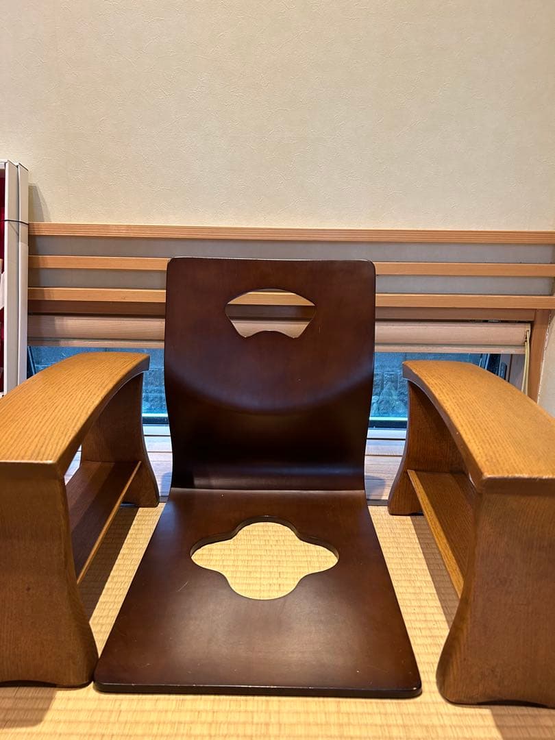 【飛騨家具】シラカワ　脇息　肘掛け　2脚（オーク材）　【オマケ】座椅子（合板材） 飛騨家具 shirakawa シラカワ Wakon 和魂 座椅子 国産家具 無垢