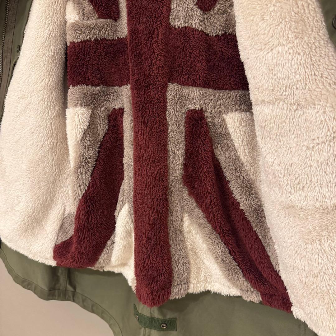 フレッドペリー】ライナー付きモッズコート ユニオンジャック柄 カーキ