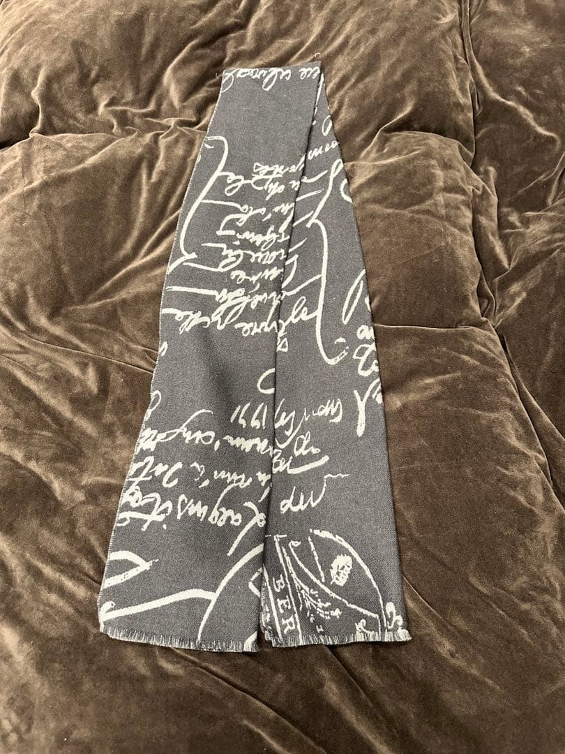 Berluti マフラー Berluti（ベルルッティ） スクリット フリンジ カシミア マフラー