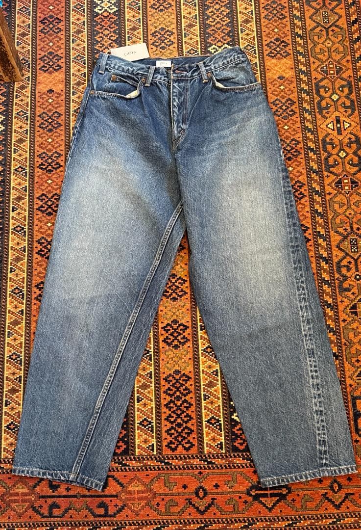 【新品・未使用】CIOTA Wide Tapered Pants　シオタ CIOTA (シオタ) New Tapered 5 Pocket Pants Navy One Wash / ニュー