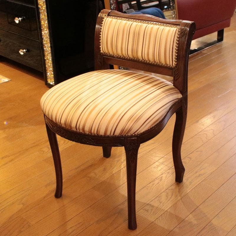 背付スツール ブルー ファブリック 猫脚 補助椅子 オットマン 222-991 イタリア フットスツール 猫脚 ブルー オットマン 補助椅子 玄関用