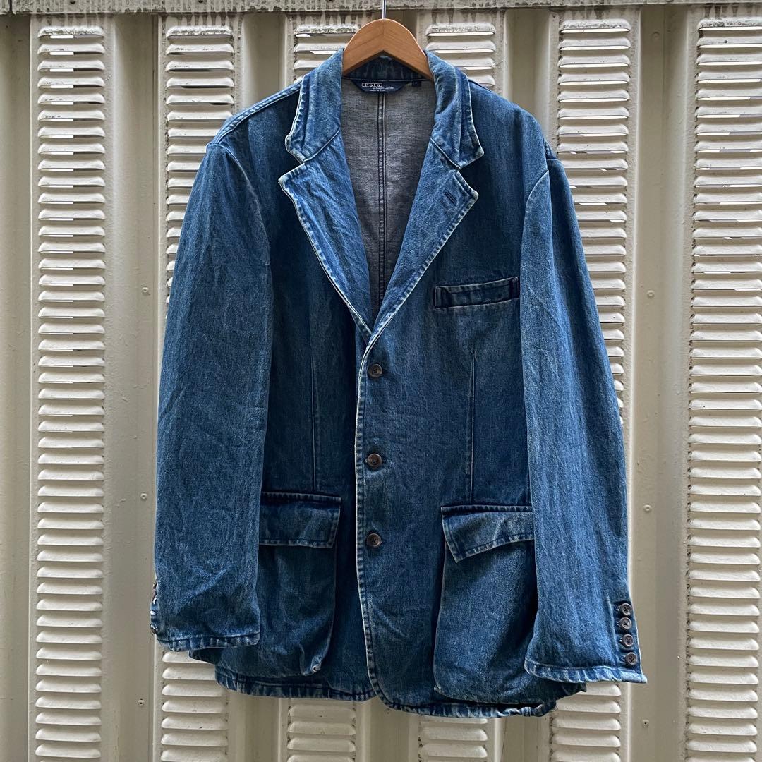 80-90s ラルフローレン USA製　デニムテーラードJKT L 三角タグ 新着!!〝80-90s Polo RALPH LAUREN DENIM JACKET /MADE IN USA〟一般販売