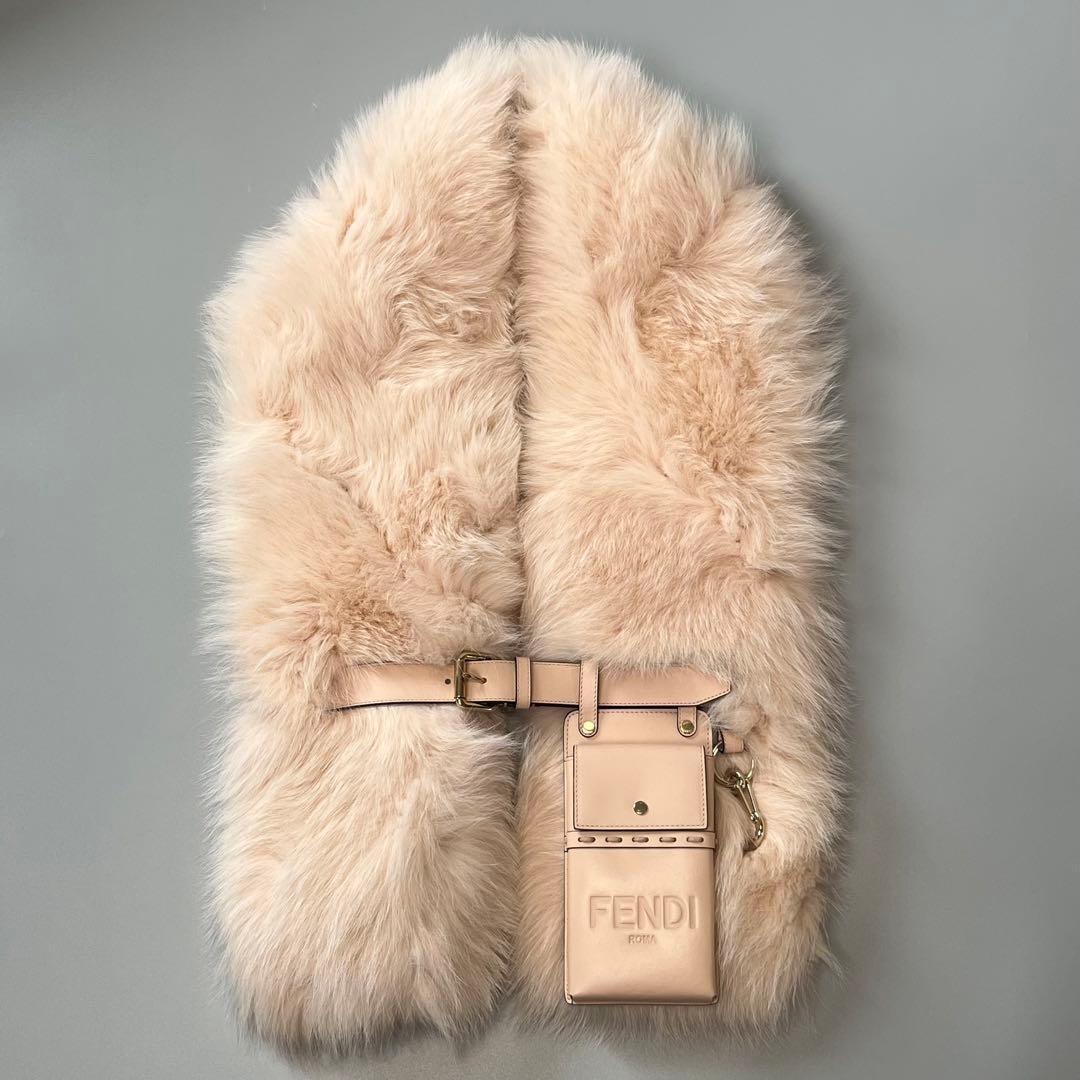 極美品】フェンディ フォックス ファー ストール マフラー ポーチ付き