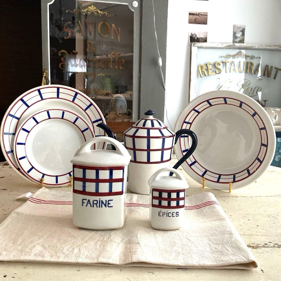 HBCM Béarn クレイユエモントロー バスク柄 陶器キャニスター - メルカリ