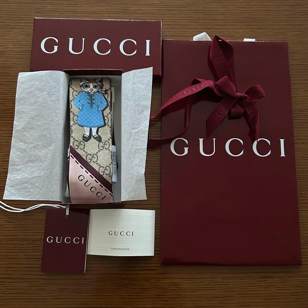 GUCCI 限定 ヒグチユウコ ネックボウ シルク スカーフ リボン グッチ