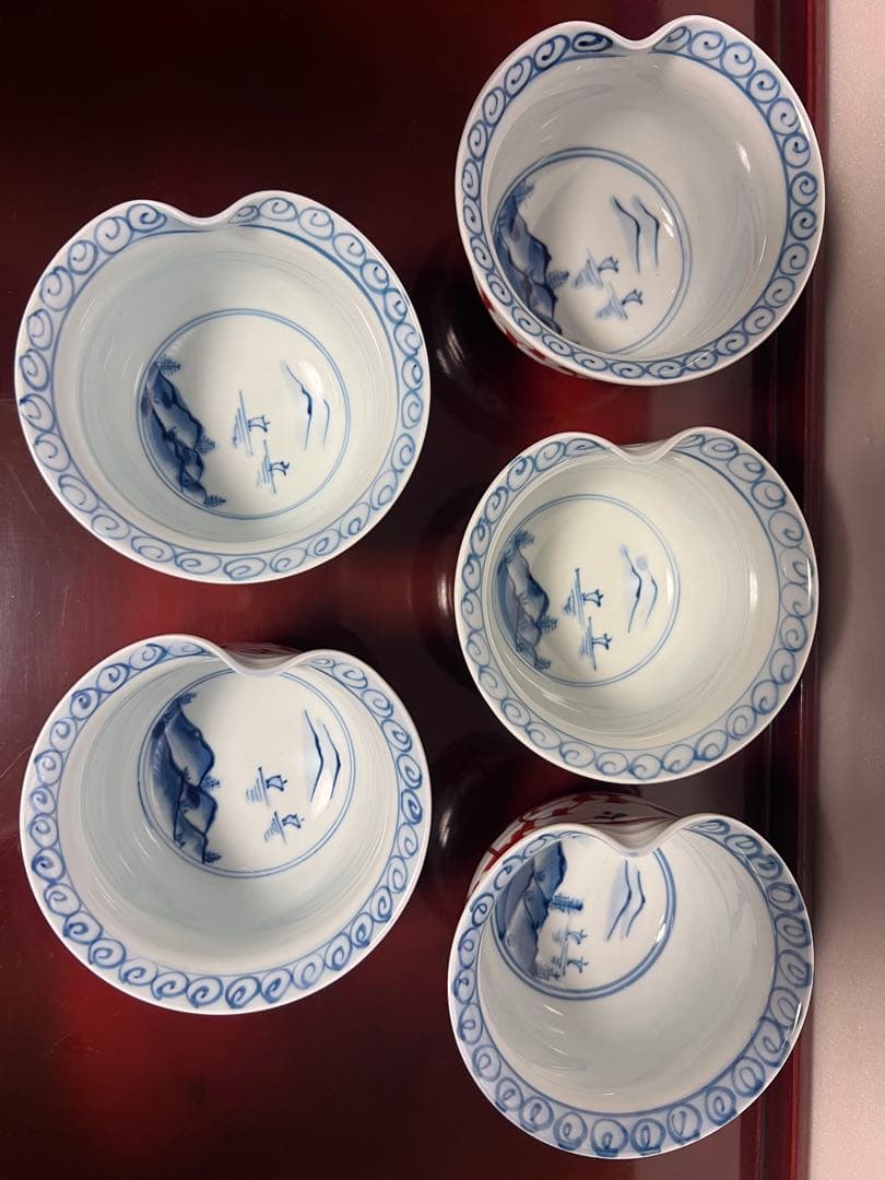 新品】5客 有田焼 小鉢揃 染付山水 - メルカリ