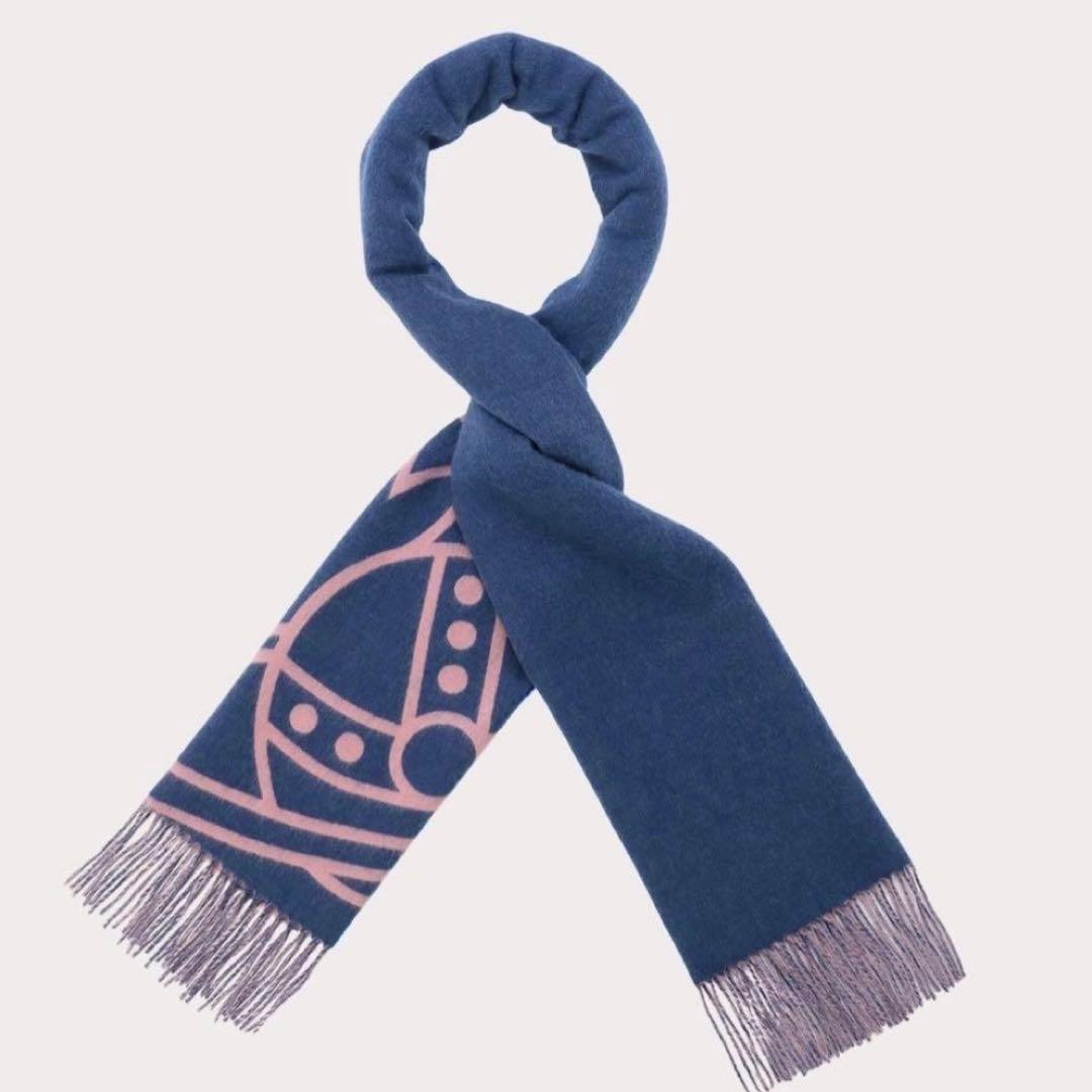 Vivienne Westwood マフラー ネイビー/ピンク リバーシブル - メルカリ