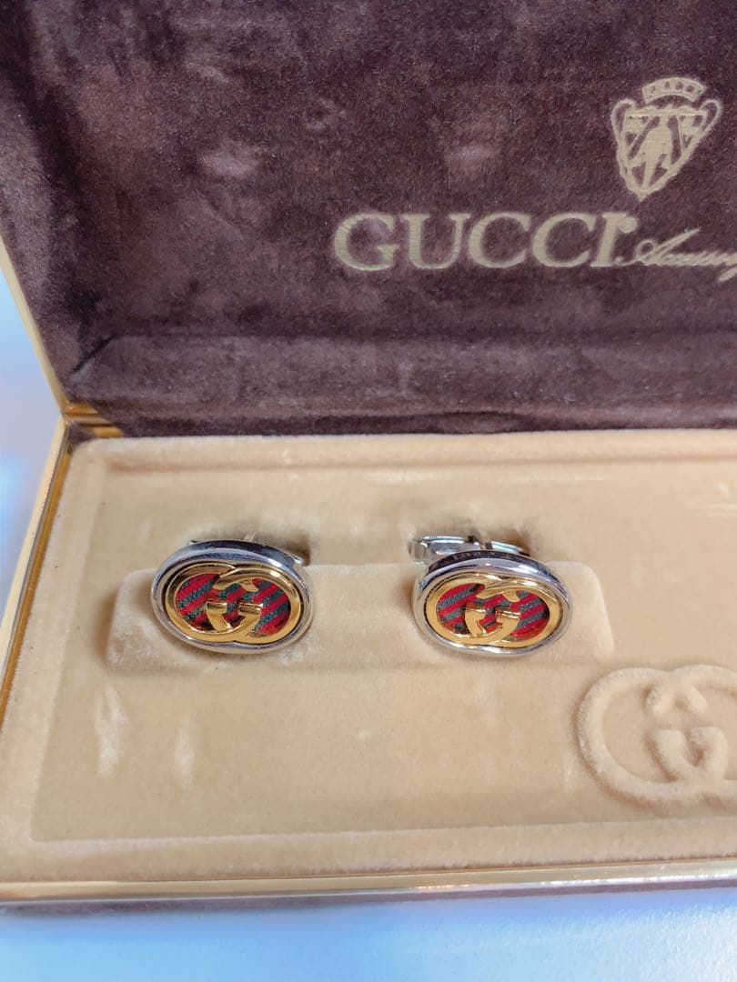 希少 オールドグッチ カフスボタン ネクタイピンセット ヴィンテージ
