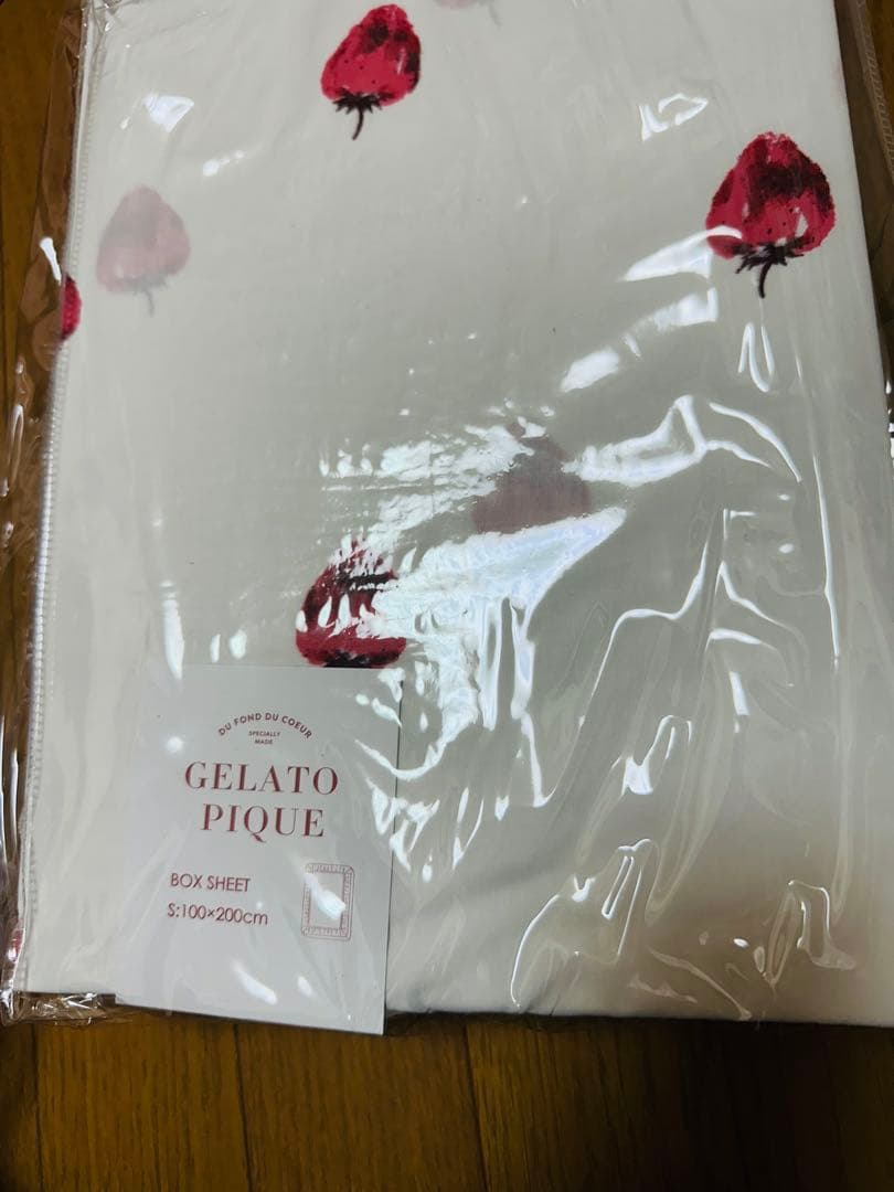 ジェラートピケ イチゴ柄 ボックスシーツ カバー ホワイト ジェラートピケ イチゴ柄 ボックスシーツ カバー ホワイト ジェラート