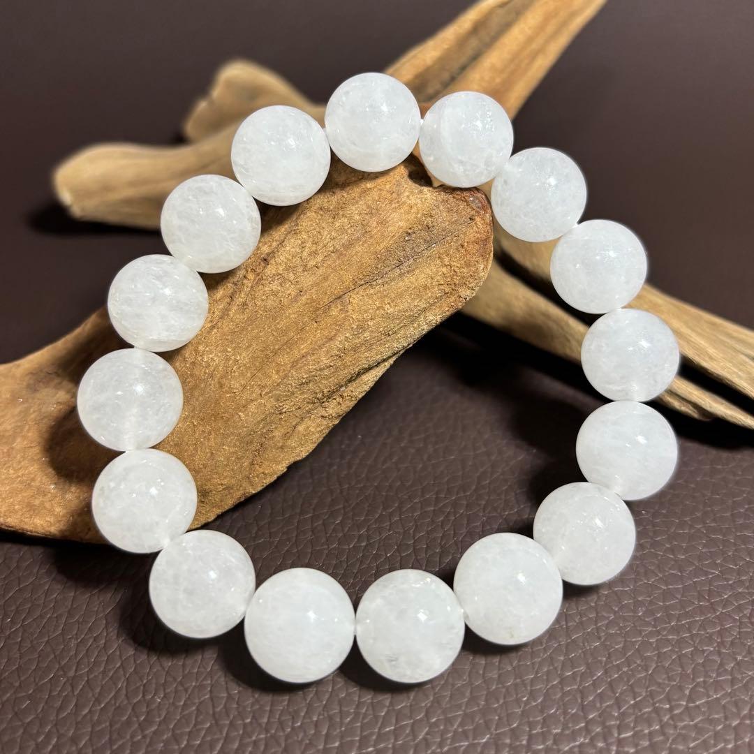 Ｈ＆Ｅ社　ホワイトアゼツライト アゾゼオ ホワイトアゼツライト 6mmブレスレット H&E社証明書付 ヘブン