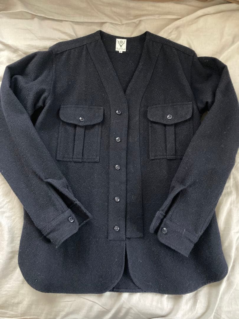 South2 West8 ネイビー ノーカラージャケット S ネペンテス NEEDLES】【ENGINEERED GARMENTS】【SOUTH2 WEST8】今春30代におすすめ