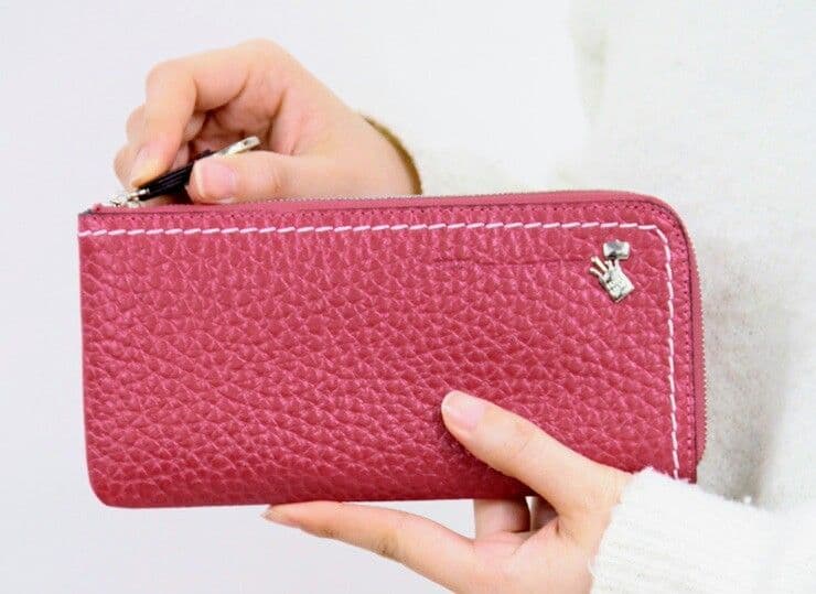 ペレボルサ L字ファスナー 長財布 ピンク ペレボルサ PELLE BORSA L字ファスナー長財布 （ピンクゴールド） -靴