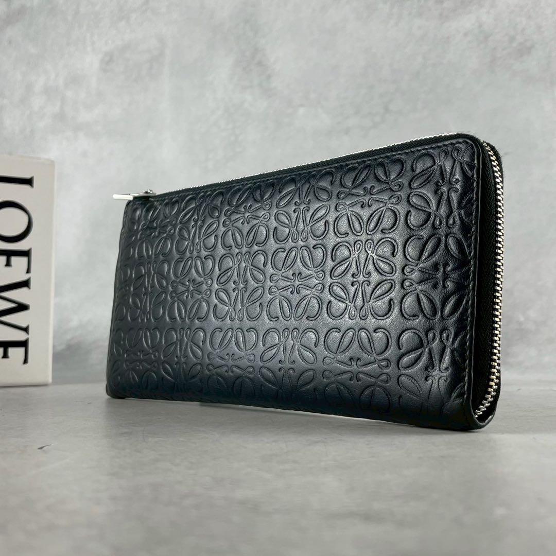箱付き 美品】ロエベ 長財布 L字ファスナー リピートアナグラム