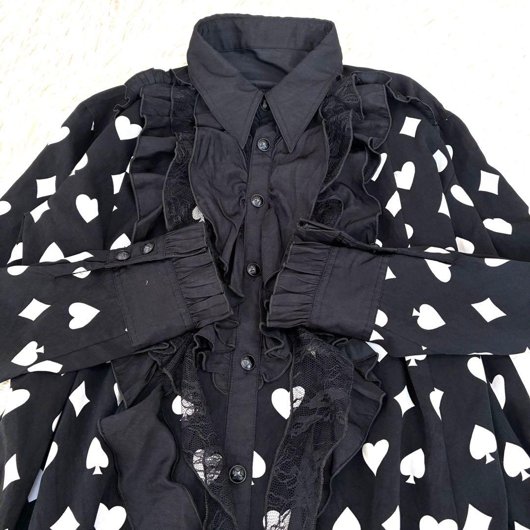 アルゴンキン 変形 トランプ柄 フリルレースワンピース ギザギザ