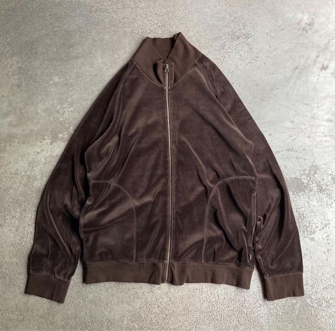 90’s ベロア トラックジャケット L ブラウン 古着 90s adidas アディダス ベロア トラックジャケット ジャージ ブラウン